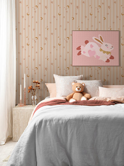 Bella Bunny Hops Canvas Art Print | Lifestyle