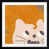 Bold-maned lion peeks in close-up with playful whiskers and tiny teeth on warm orange and soft browns, from the Little Tails collection by Urban Road.