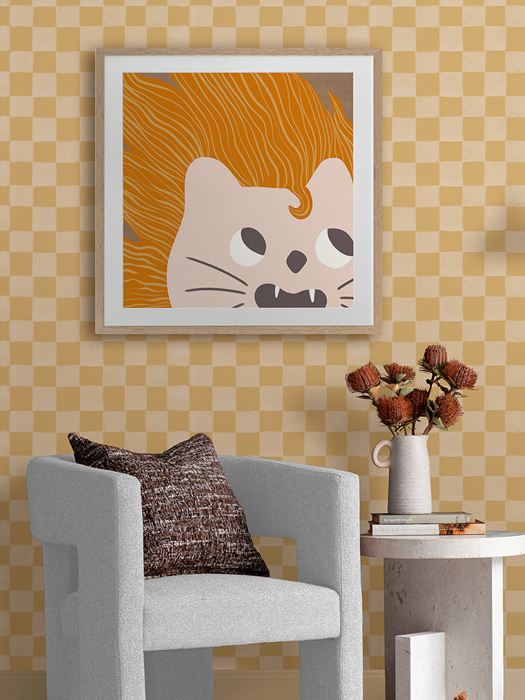 Lion Roar Orange Framed Art Print | Lifestyle
