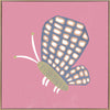 Butterfly with patterned wings on a pink background with soft grey accents, from the Little Tails Collection by Urban Road.