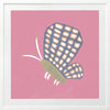 Butterfly with patterned wings on a pink background with soft grey accents, from the Little Tails Collection by Urban Road.