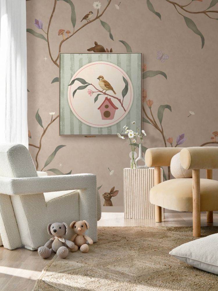 Birdhouse Tales Green Canvas Art Print | Lifestyle