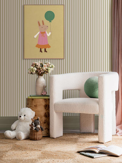 Ruby Rabbit’s Balloon Gold Canvas Art Print | Lifestyle