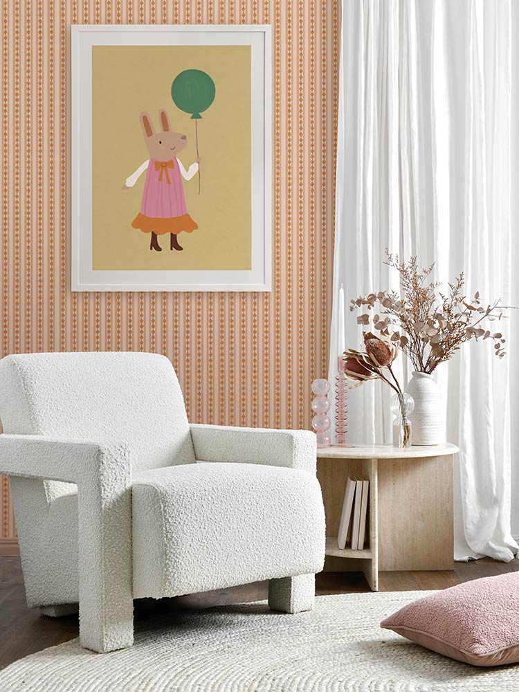 Ruby Rabbit’s Balloon Gold Framed Art Print | Lifestyle