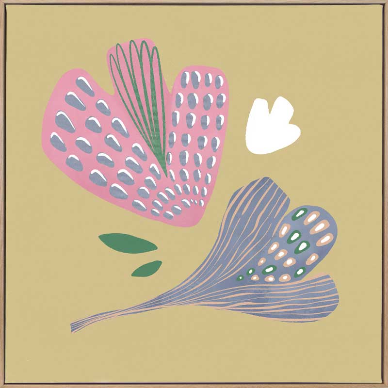 Floating petal shapes and tiny leaves in soft pink and green create a dreamy garden feel, from the Little Tails Collection by Urban Road.