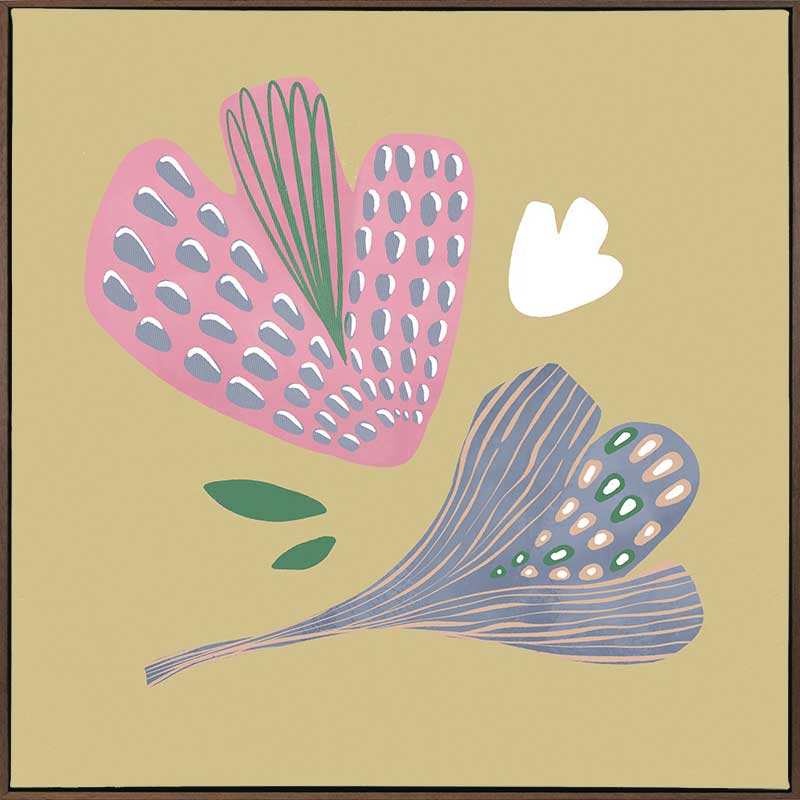 Floating petal shapes and tiny leaves in soft pink and green create a dreamy garden feel, from the Little Tails Collection by Urban Road.