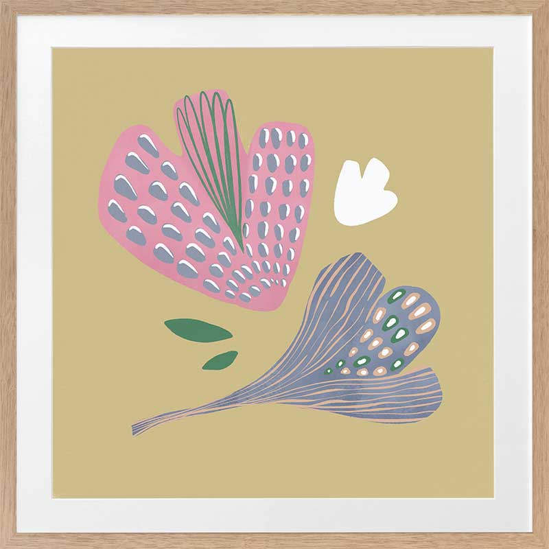 Floating petal shapes and tiny leaves in soft pink and green create a dreamy garden feel, from the Little Tails Collection by Urban Road.