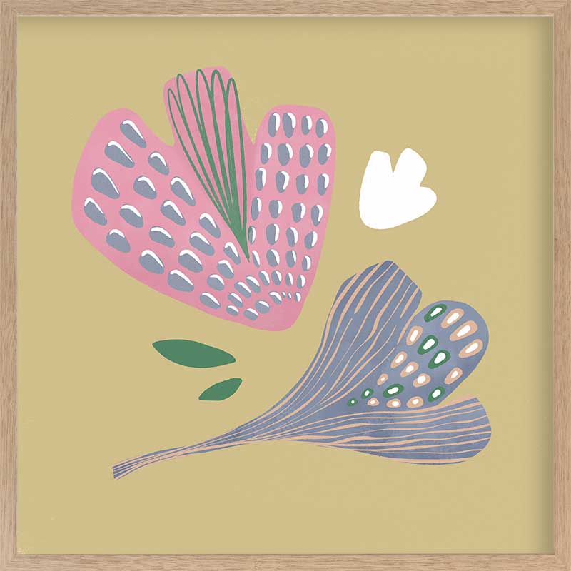 Floating petal shapes and tiny leaves in soft pink and green create a dreamy garden feel, from the Little Tails Collection by Urban Road.