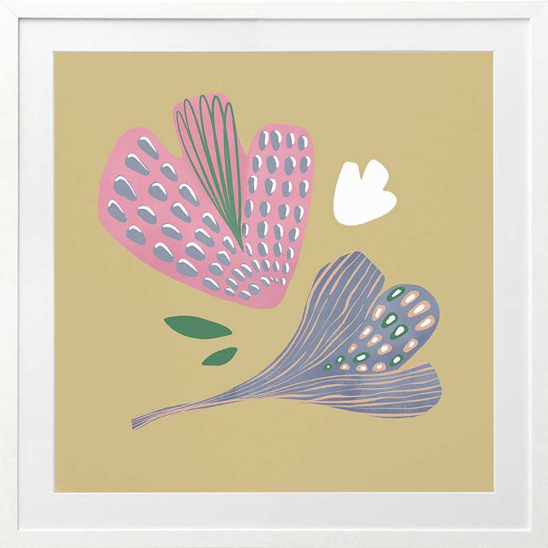 Floating petal shapes and tiny leaves in soft pink and green create a dreamy garden feel, from the Little Tails Collection by Urban Road.