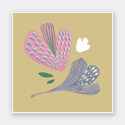 Floating petal shapes and tiny leaves in soft pink and green create a dreamy garden feel, from the Little Tails Collection by Urban Road.