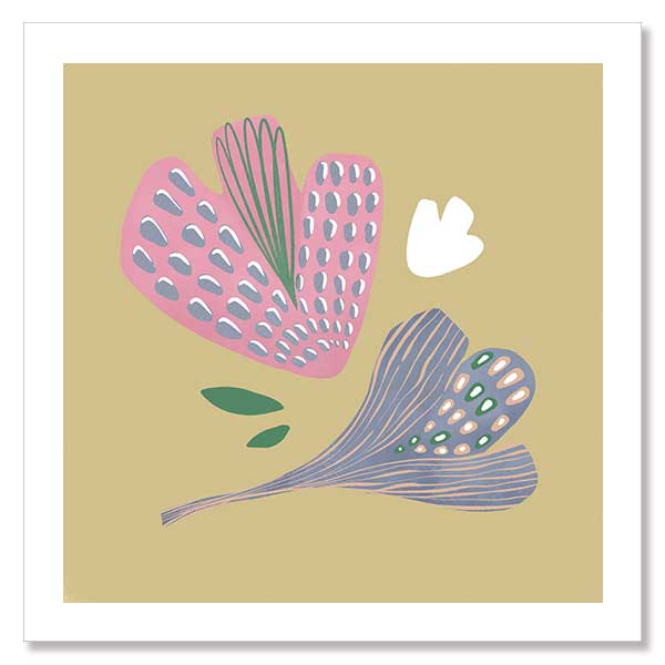 Floating petal shapes and tiny leaves in soft pink and green create a dreamy garden feel, from the Little Tails Collection by Urban Road.