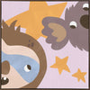 Sloth and koala peek among twinkling stars in a soft multicolour night scene, from the Little Tails Collection by Urban Road.