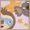 Sloth and koala peek among twinkling stars in a soft multicolour night scene, from the Little Tails Collection by Urban Road.