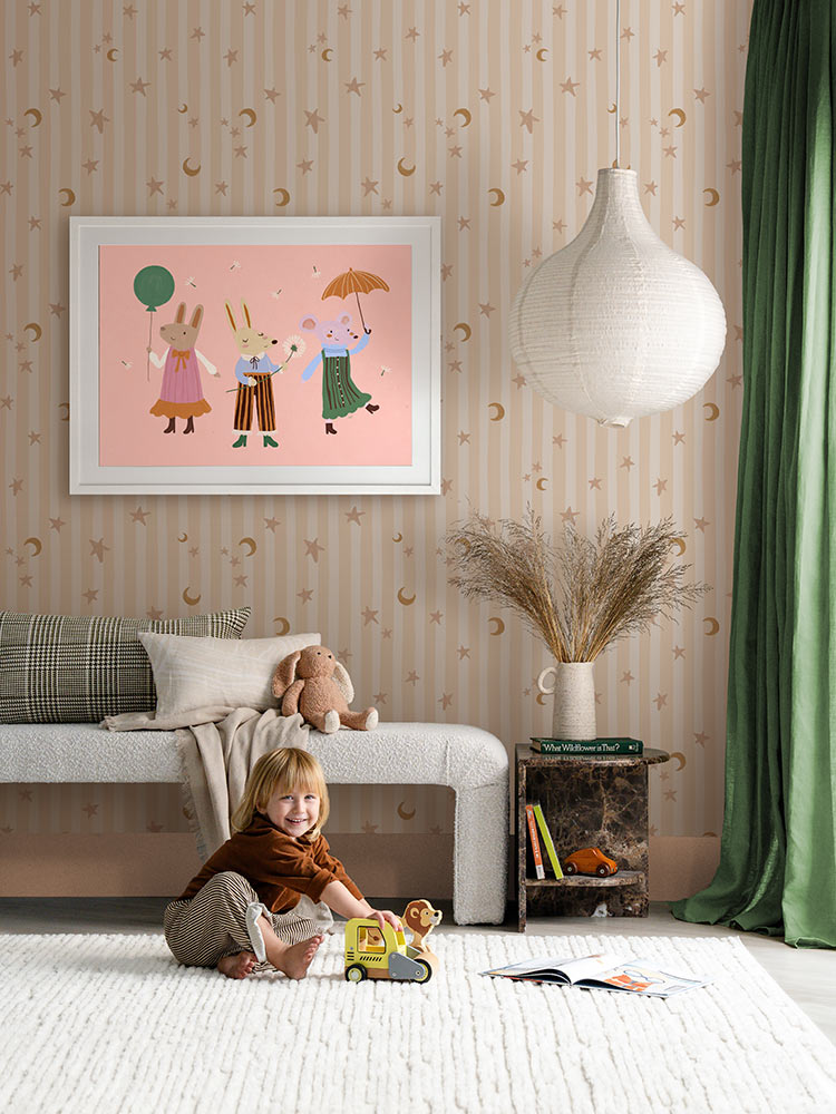 Woodland Parade Pink Framed Art Print | Lifestyle