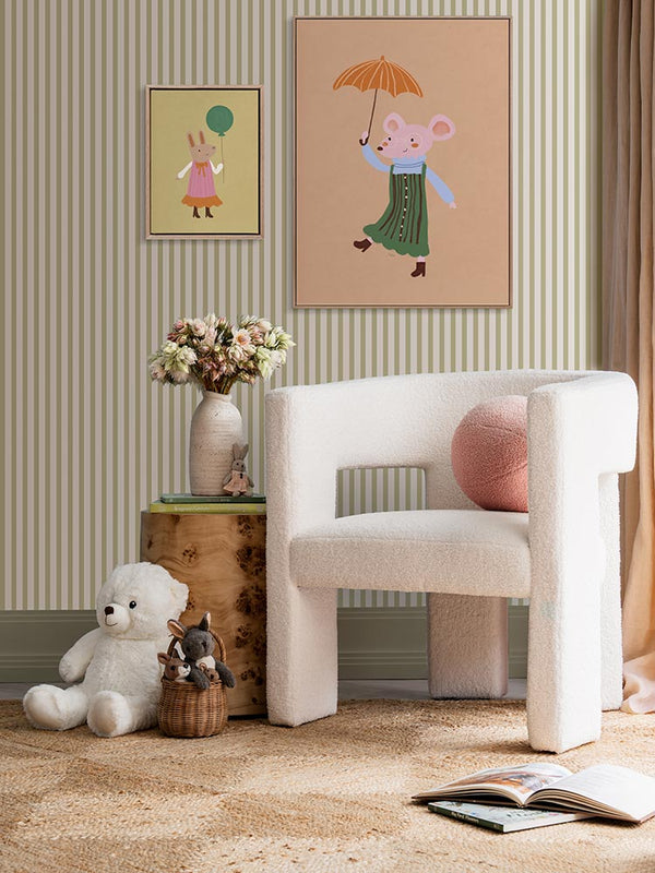 Tiptoe in the Rain Multicolour Canvas Art Print | Lifestyle