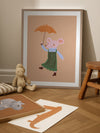 Tiptoe in the Rain Multicolour Framed Art Print | Lifestyle