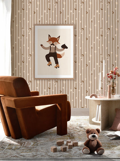 Felix the Rollerskating Fox Framed Art Print | Lifestyle