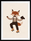 Dapper fox with a moustache rollerskates while tipping a hat on soft cream, from the Little Tails Collection by Urban Road.