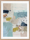 Softly abstract composition featuring blue and yellow tones layered with expressive textures. From the Lounging Ladies II collection by Urban Road.