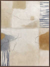 A softly painted abstract piece with pale neutrals and vertical blue stripes. From the Lounging Ladies II collection by Urban Road.