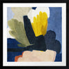 A bold abstract piece featuring organic shapes in vivid yellow and deep blue tones, from the Lounging Ladies II collection by Urban Road.