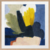A bold abstract piece featuring organic shapes in vivid yellow and deep blue tones, from the Lounging Ladies II collection by Urban Road.