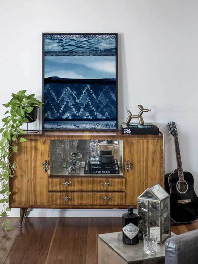 Wabi-Sabi Indigo Canvas Art Print | Lifestyle