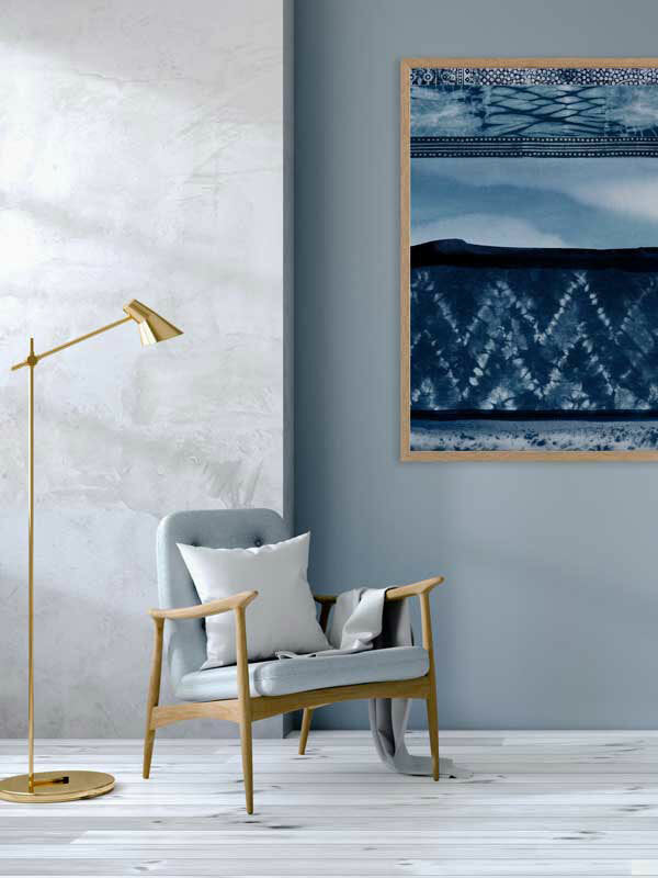 Haiku Indigo Framed Art Print | Lifestyle