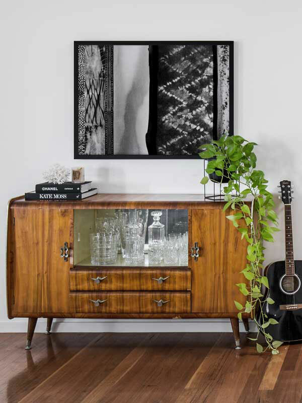 Wabi-Sabi Charcoal Framed Art Print