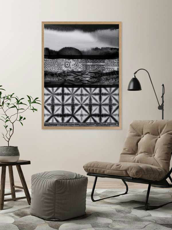 Haiku Charcoal Framed Art Print | Lifestyle