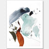 Christina Kwan abstract artwork depicting fluid forms in watery blue, rust, teal, and muted grey tones for serene interiors.