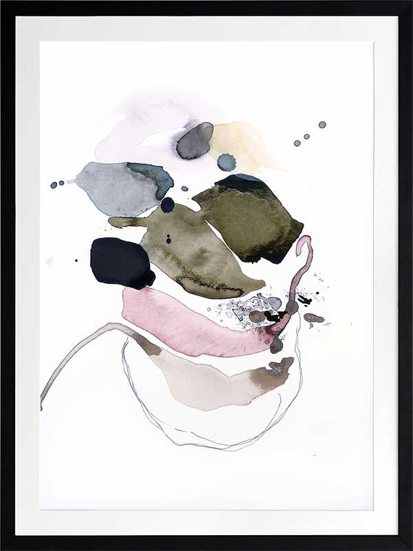 A retro-style botanical art print titled California Peaches, featuring a vibrant peach illustration with golden vintage typography on a soft pink backdrop.