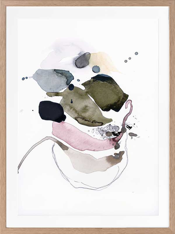 A retro-style botanical art print titled California Peaches, featuring a vibrant peach illustration with golden vintage typography on a soft pink backdrop.