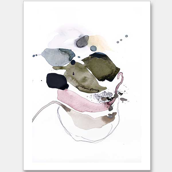 A retro-style botanical art print titled California Peaches, featuring a vibrant peach illustration with golden vintage typography on a soft pink backdrop.