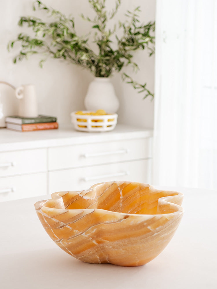 Verve Decorative Bowl in Marble - Red Onyx