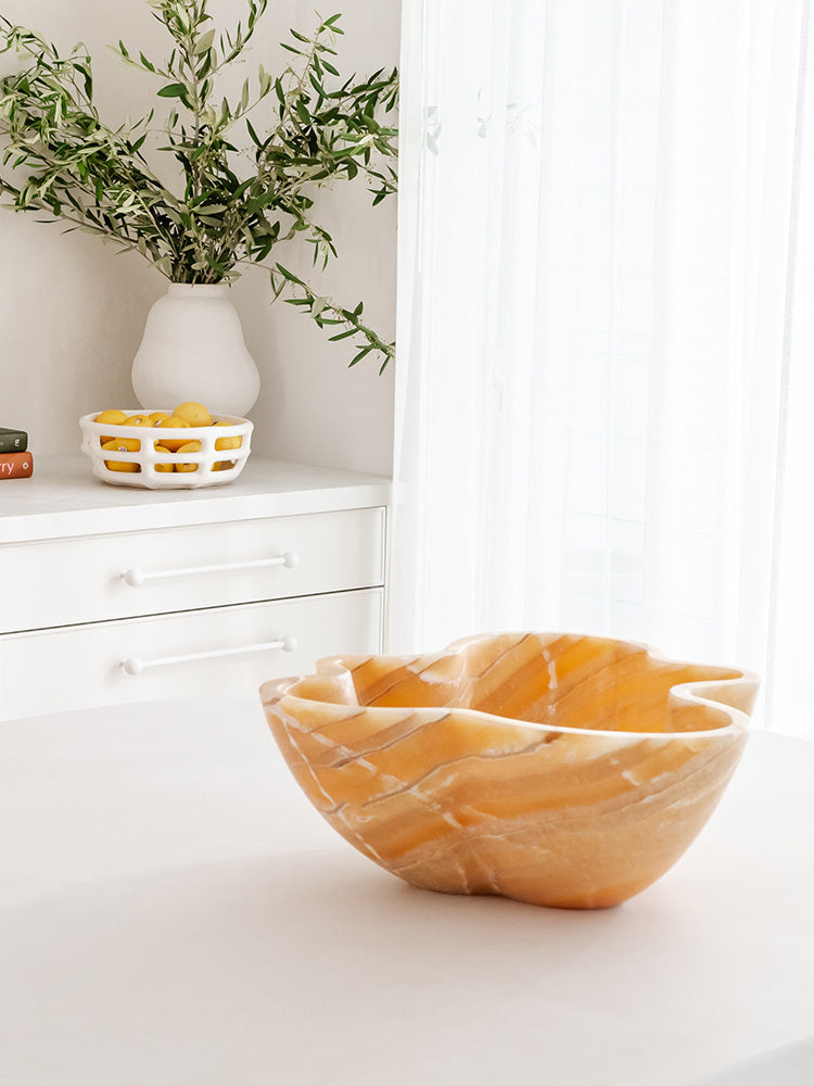 Verve Decorative Bowl in Marble - Red Onyx