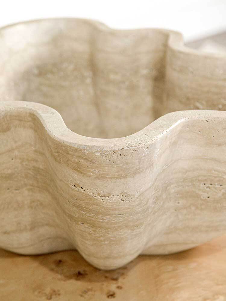 Verve Decorative Bowl in Travertine - Beige