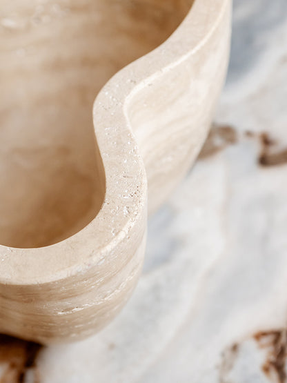 Verve Decorative Bowl in Travertine - Beige