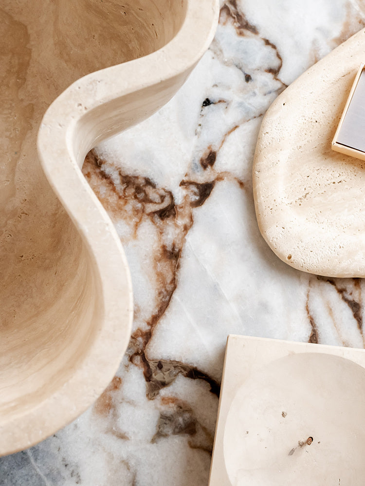 Verve Decorative Bowl in Travertine - Beige