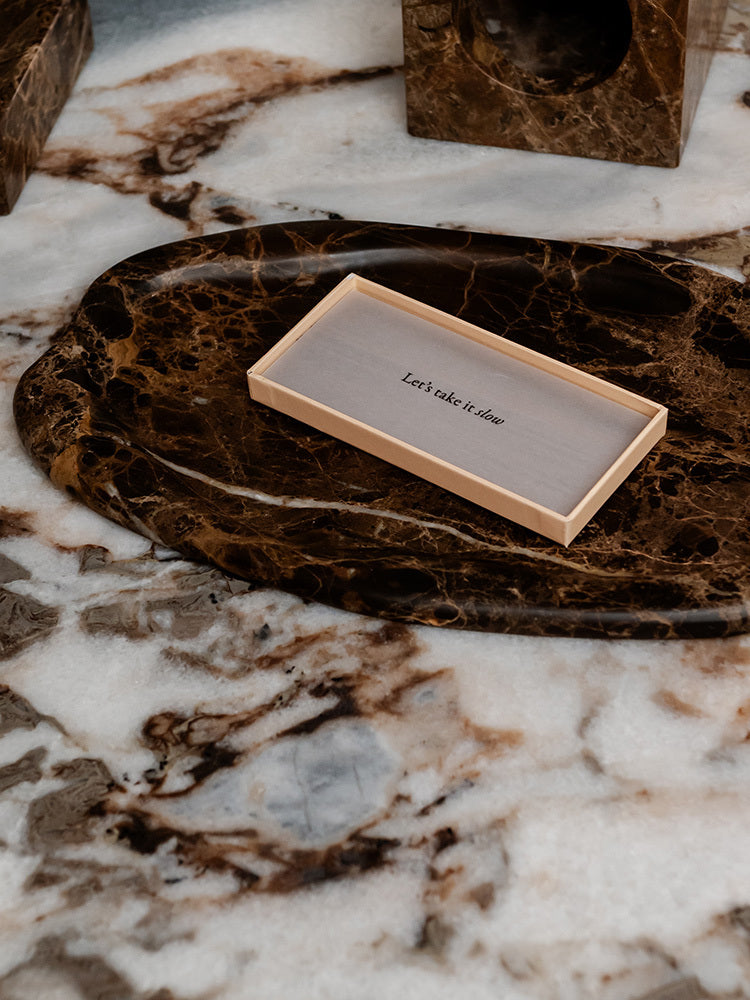 Emi Decorative Tray in Marble - Dark Emperador