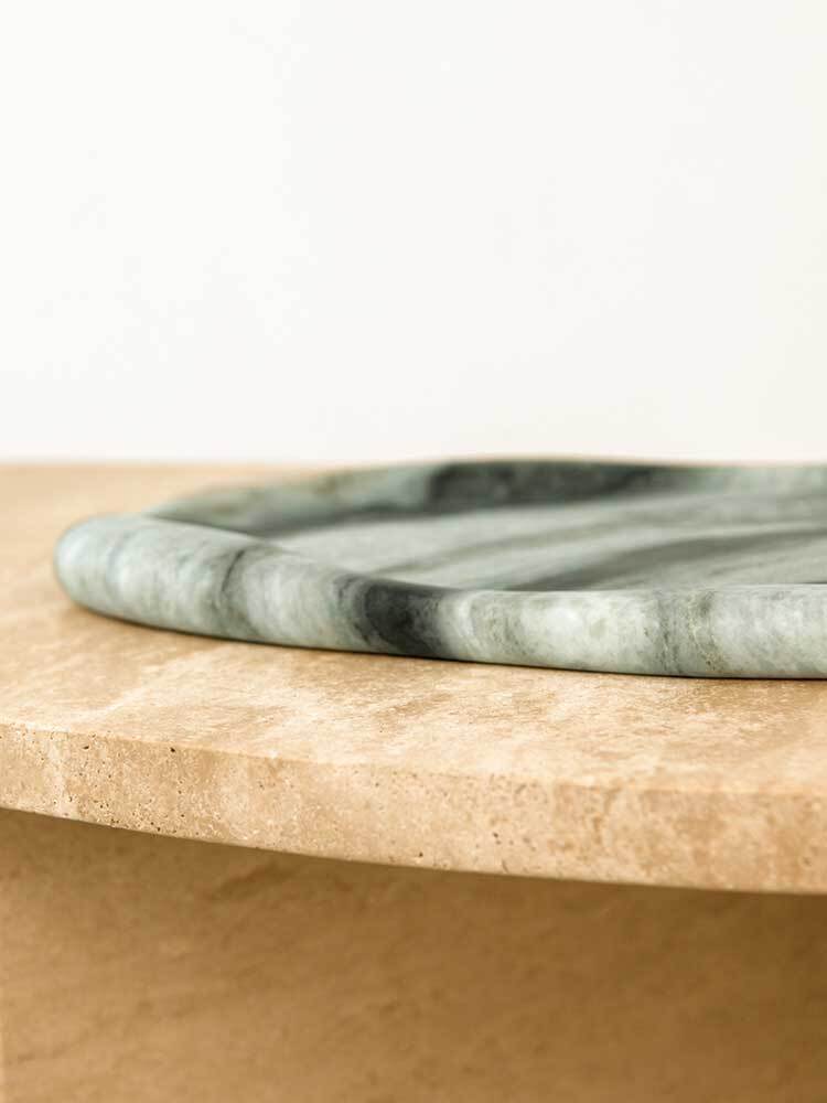 Emi Decorative Tray in Marble - Jade Green