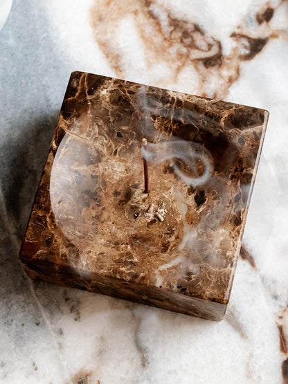 Ren Incense Holder in Marble - Dark Emperador