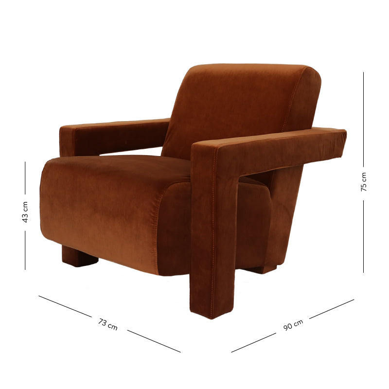 Blaise Armchair - Velvet Burnt Caramel