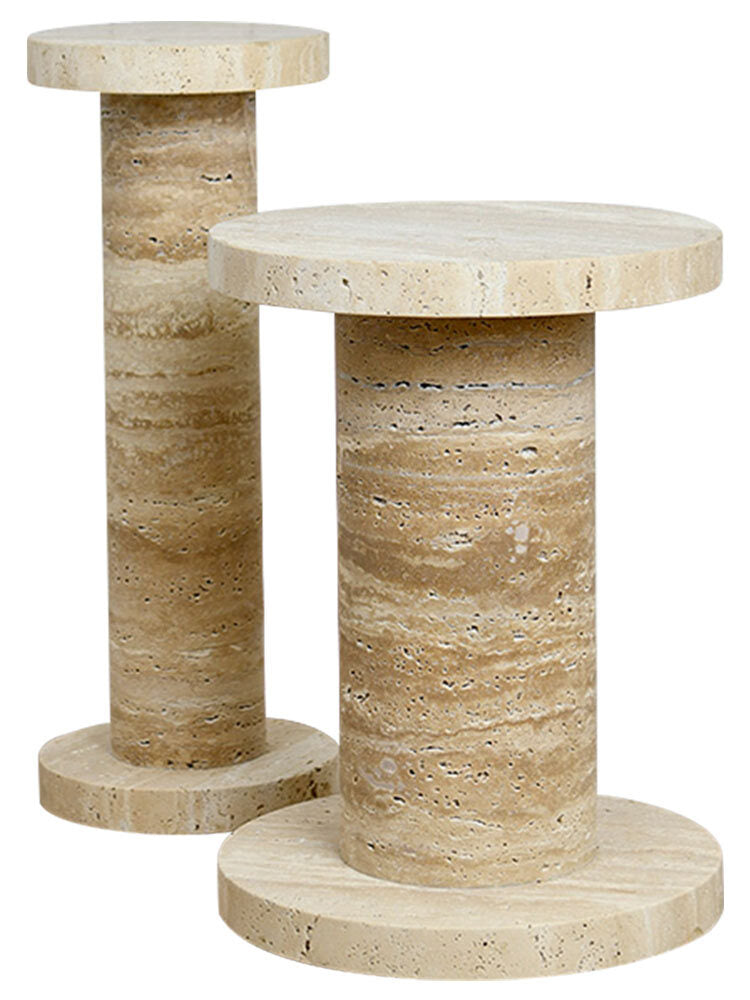 Olin Side Table Set - Travertine