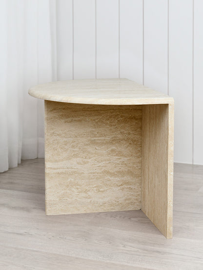 Archer Side Table in Travertine - Beige