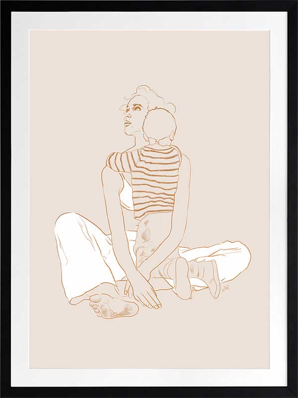 Mother & Son Poster Framed Art Print