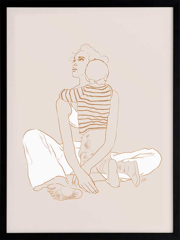 Mother & Son Poster Framed Art Print