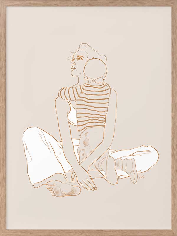 Mother & Son Poster Framed Art Print