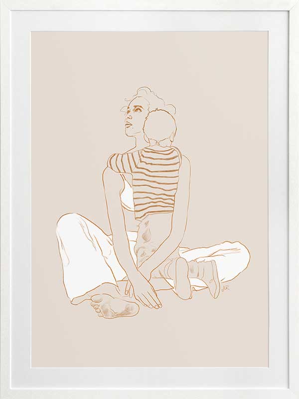 Mother & Son Poster Framed Art Print