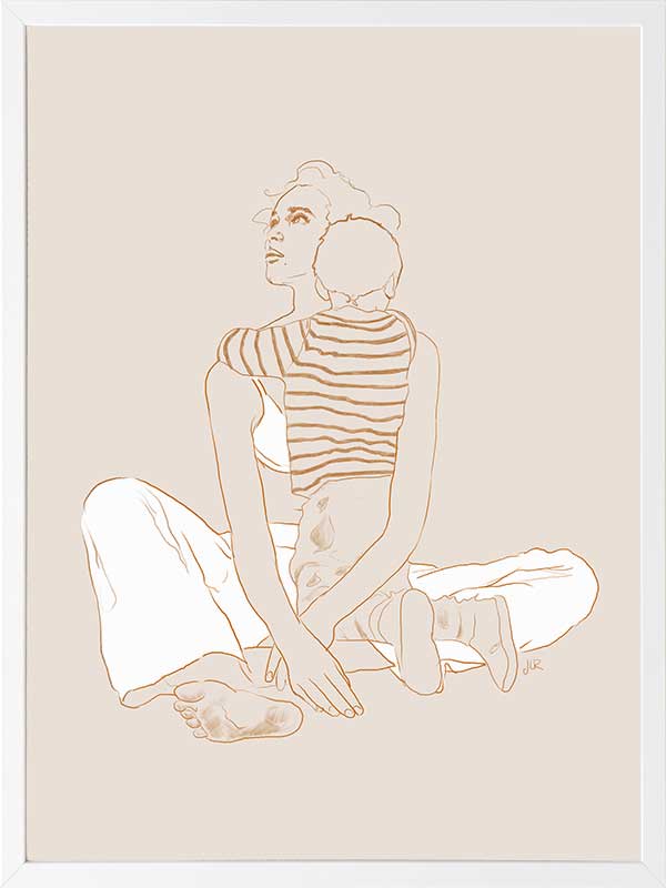 Mother & Son Poster Framed Art Print